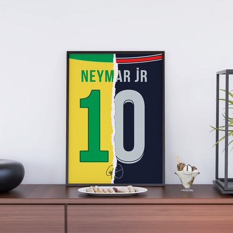Neymar Brazil and PSG Jersey