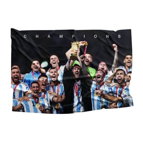 Leo Messi Argentina Champions Flag