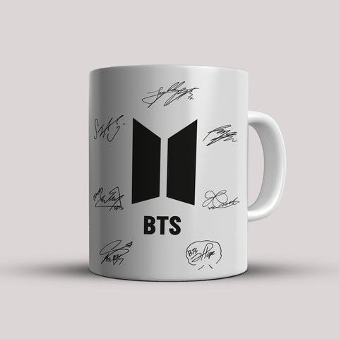 BTS Signature White Ceramic Mug