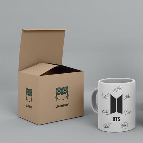 BTS Signature White Ceramic Mug