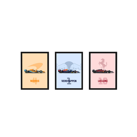 Norris Verstappen Leclerc F1 Set of 3