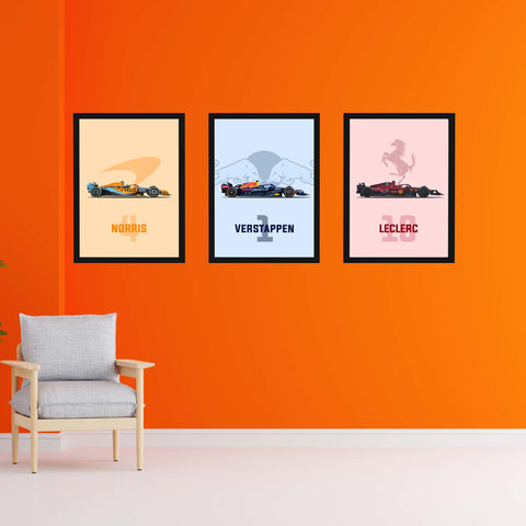 Norris Verstappen Leclerc F1 Set of 3