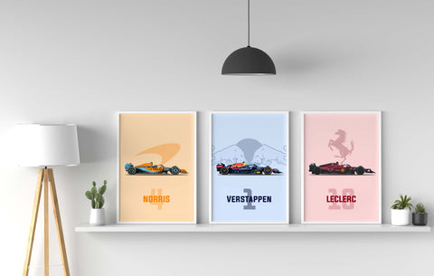 Norris Verstappen Leclerc F1 Set of 3