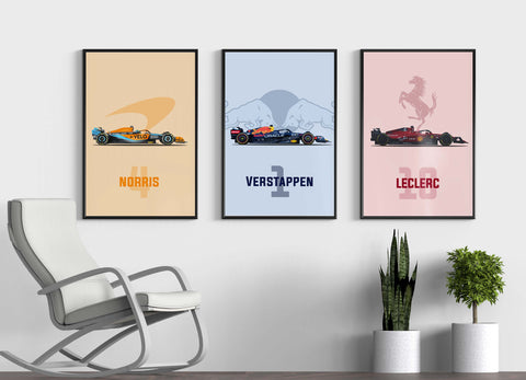 Norris Verstappen Leclerc F1 Set of 3