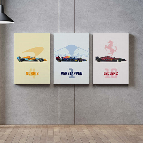 Norris Verstappen Leclerc F1 Set of 3
