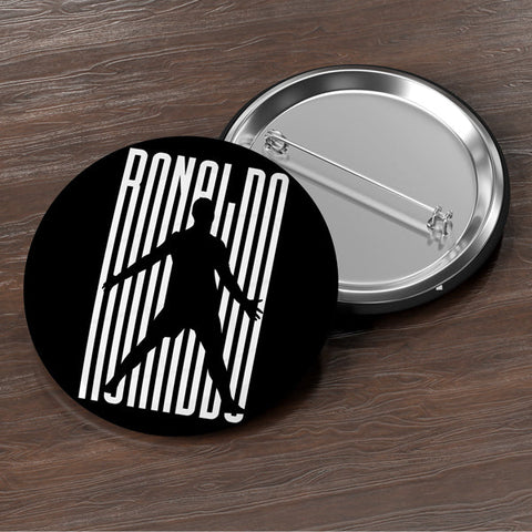 Ronaldo Celebration Black White Button Badge