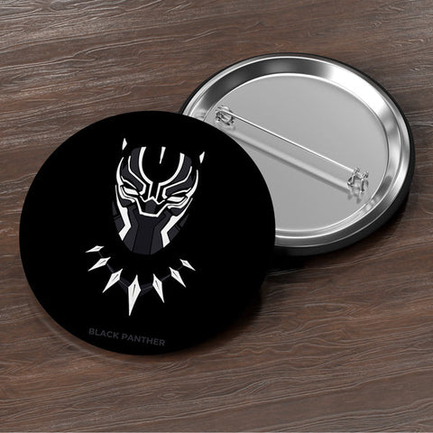 Black & White Black Panther Button Badge