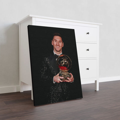 Messi in Suit with BALLON D'OR