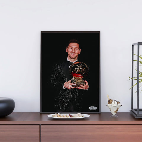 Messi in Suit with BALLON D'OR