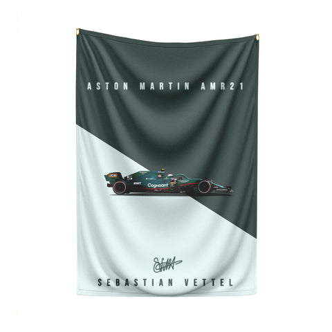 Sebastian Vettel : Aston Martin AMR21 Flag