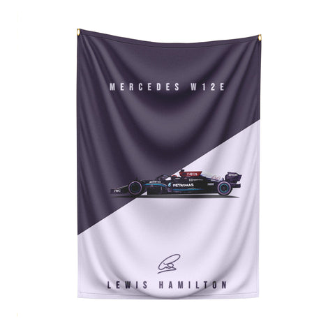 Lewis Hamilton : Mercedes W12E Flag