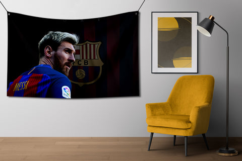 Messi FC Barcelona Flag
