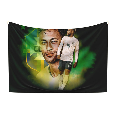 Neymar Brazil Football Flag