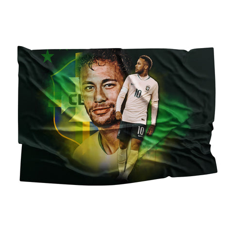 Neymar Brazil Football Flag