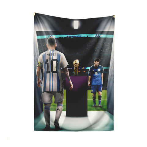 Messi Football World Cup Final Illustration Flag