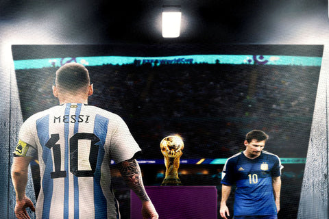 Messi Football World Cup Final Illustration Flag