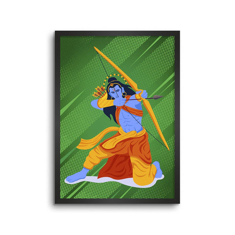 Lord Rama Sitting in Attack Position
