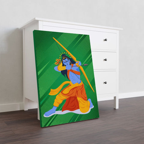 Lord Rama Sitting in Attack Position