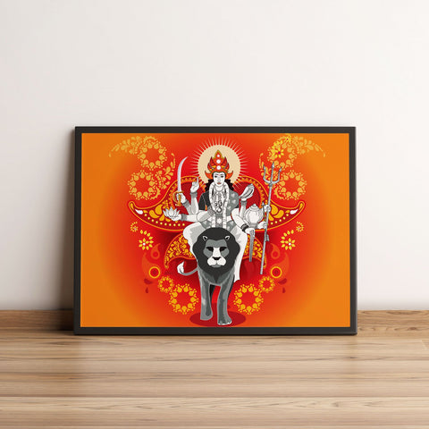 Goddess Durga Minimal Illustration