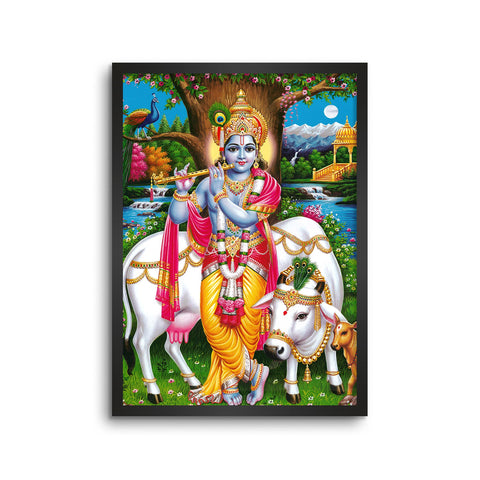 God Krishna with Cow