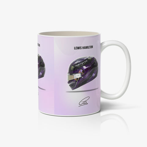 Lewis Hamilton Helmet White Ceramic Mug