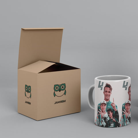 lando norris art White Ceramic Mug