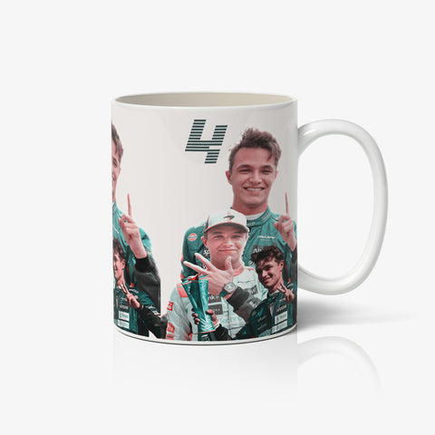 lando norris art White Ceramic Mug