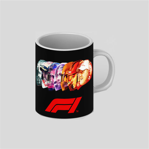 F1 Champions Face Helmet Collection 2022 White Ceramic Mug