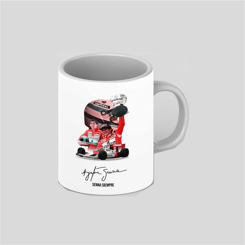 Ayrton Senna The Legend White Ceramic Mug