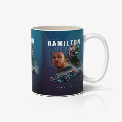 Lewis Hamilton Concept Art 2022 Ed. White Ceramic Mug