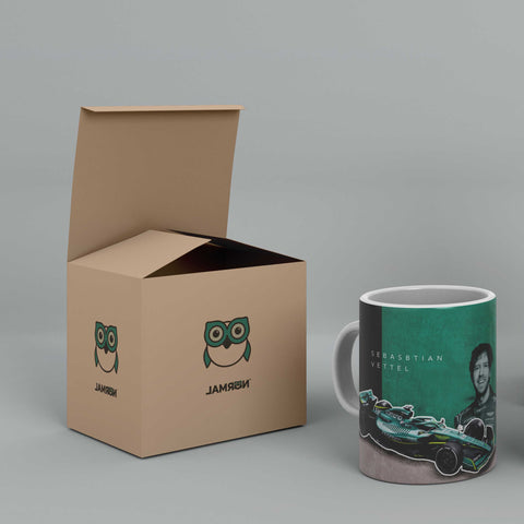 Sebastian Vettel F1 HQ 2022 Ed. White Ceramic Mug