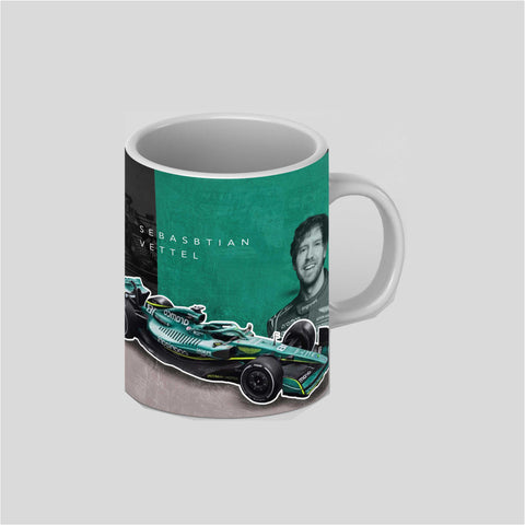 Sebastian Vettel F1 HQ 2022 Ed. White Ceramic Mug