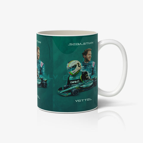 Sebastian Vettel F1 2022 Ed. White Ceramic Mug