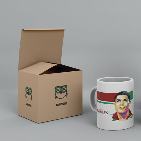 Cristiano Ronaldo Vector White Ceramic Mug