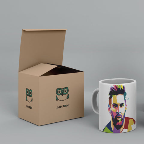 Messi Vector White Ceramic Mug