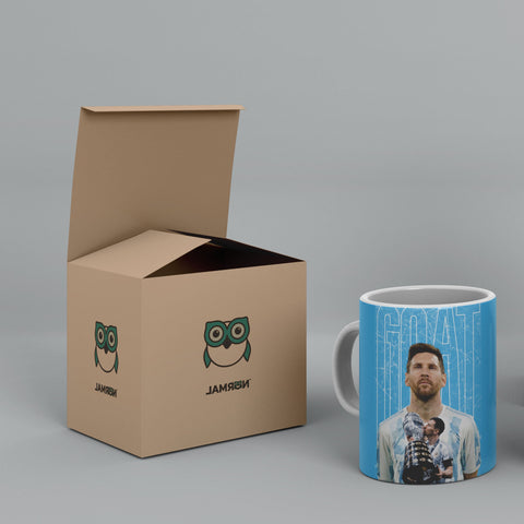 Messi GOAT White Ceramic Mug