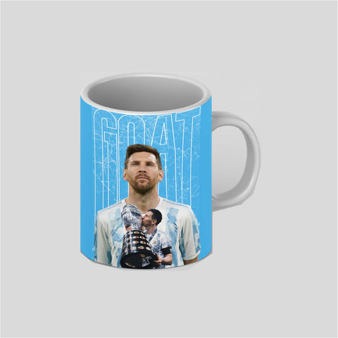 Messi GOAT White Ceramic Mug