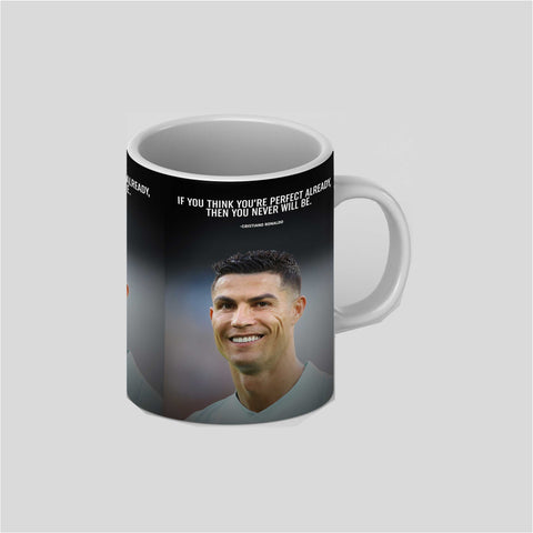 Ronaldo Perfection Quotes White Ceramic Mug