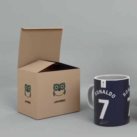 Ronaldo Blue Jersey White Ceramic Mug