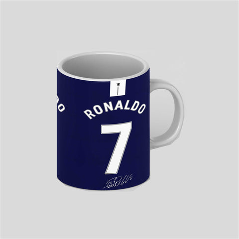 Ronaldo Blue Jersey White Ceramic Mug