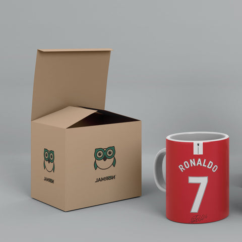 Ronaldo Red Jersey White Ceramic Mug