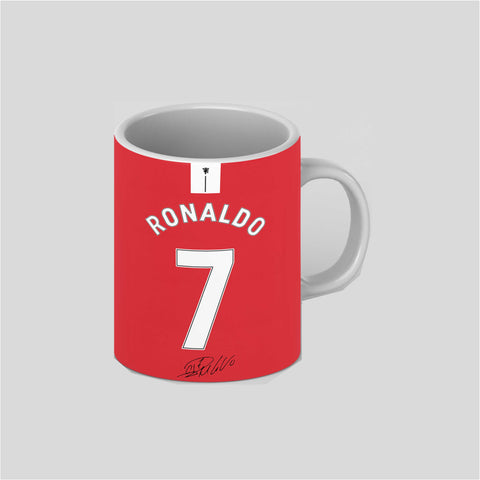 Ronaldo Red Jersey White Ceramic Mug